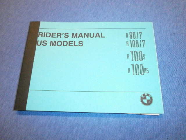 Handbuch/Riders manual US models 80/7,100/7,100S,100RS in english