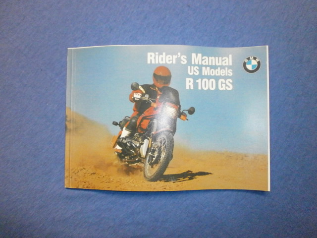 Riders manual US models R100GS Ausgabe 1991 in english