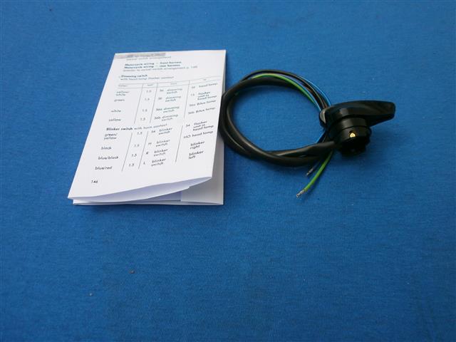 Blinkerschalter schwarz "Hella"  mit Kabel R26,27,50,50/2,60,60/2,50S,69,69S orig. HELLA/BMW